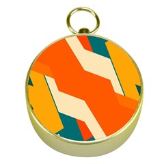 Shapes In Retro Colors                                                                                  			gold Compass