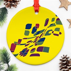 Yellow Abstraction Ornament (round) 