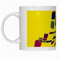 Yellow Abstraction White Mugs