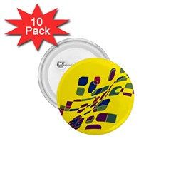 Yellow Abstraction 1 75  Buttons (10 Pack)