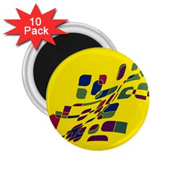 Yellow Abstraction 2 25  Magnets (10 Pack)  by Valentinaart