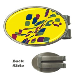 Yellow Abstraction Money Clips (oval) 