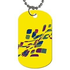 Yellow Abstraction Dog Tag (two Sides)