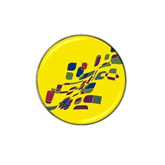 Yellow Abstraction Hat Clip Ball Marker (4 Pack)