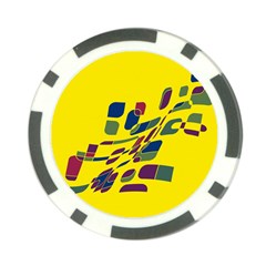 Yellow Abstraction Poker Chip Card Guards