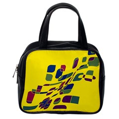 Yellow Abstraction Classic Handbags (one Side)