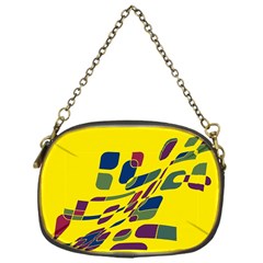 Yellow Abstraction Chain Purses (one Side) 