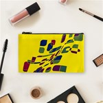 Yellow abstraction Cosmetic Bag (Small)  Front