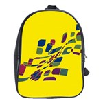 Yellow abstraction School Bags(Large)  Front