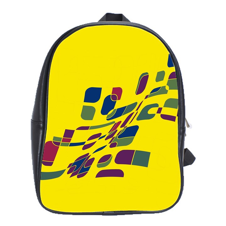 Yellow abstraction School Bags(Large) 