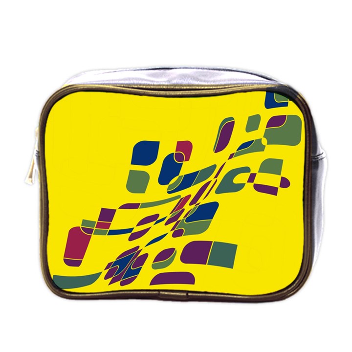 Yellow abstraction Mini Toiletries Bags