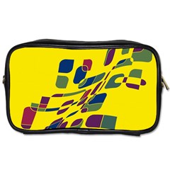 Yellow Abstraction Toiletries Bags 2-side by Valentinaart