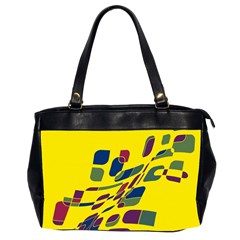 Yellow Abstraction Office Handbags (2 Sides)  by Valentinaart