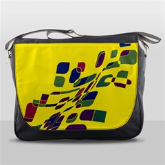 Yellow Abstraction Messenger Bags