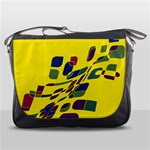 Yellow abstraction Messenger Bags Front