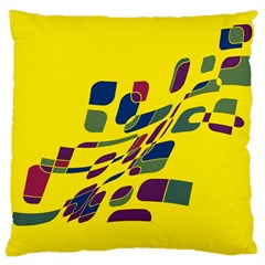 Yellow Abstraction Large Cushion Case (one Side)