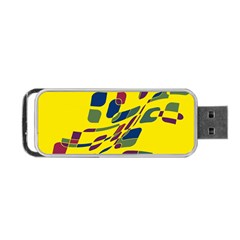 Yellow Abstraction Portable Usb Flash (two Sides)