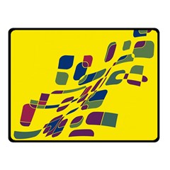 Yellow Abstraction Double Sided Fleece Blanket (small) 