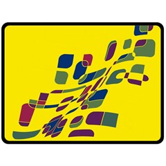 Yellow Abstraction Double Sided Fleece Blanket (large) 