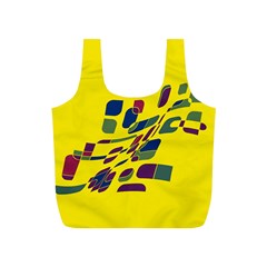 Yellow Abstraction Full Print Recycle Bags (s) 