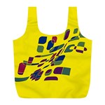 Yellow abstraction Full Print Recycle Bags (L)  Front