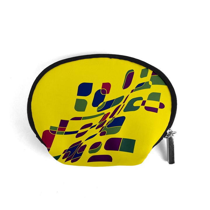 Yellow abstraction Accessory Pouches (Small) 