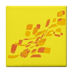 Yellow Abstraction Tile Coasters