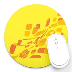 Yellow Abstraction Round Mousepads by Valentinaart