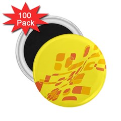 Yellow Abstraction 2 25  Magnets (100 Pack)  by Valentinaart