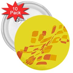 Yellow Abstraction 3  Buttons (10 Pack) 