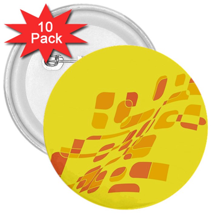 Yellow abstraction 3  Buttons (10 pack) 