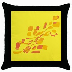 Yellow Abstraction Throw Pillow Case (black)