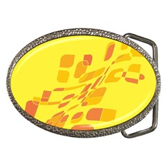 Yellow Abstraction Belt Buckles by Valentinaart