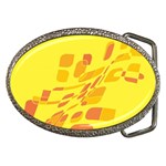 Yellow abstraction Belt Buckles Front