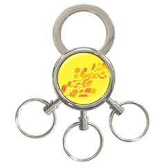 Yellow Abstraction 3-ring Key Chains