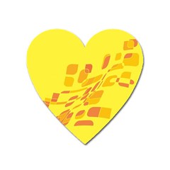 Yellow Abstraction Heart Magnet by Valentinaart