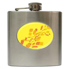 Yellow Abstraction Hip Flask (6 Oz)