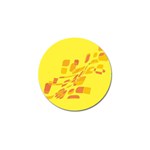 Yellow abstraction Golf Ball Marker Front