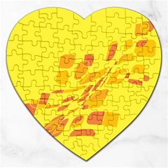 Yellow Abstraction Jigsaw Puzzle (heart)