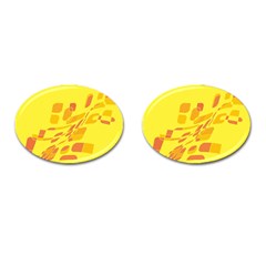 Yellow Abstraction Cufflinks (oval) by Valentinaart