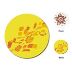 Yellow abstraction Playing Cards (Round)  Front