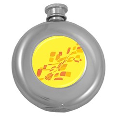 Yellow Abstraction Round Hip Flask (5 Oz)