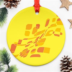 Yellow Abstraction Round Ornament (two Sides) 