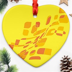 Yellow Abstraction Heart Ornament (2 Sides) by Valentinaart