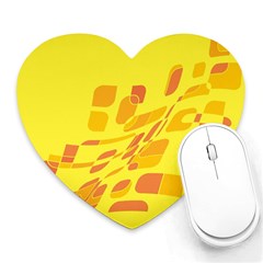 Yellow Abstraction Heart Mousepads