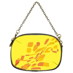 Yellow Abstraction Chain Purses (two Sides) 