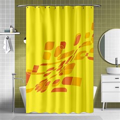 Yellow Abstraction Shower Curtain 48  X 72  (small)  by Valentinaart