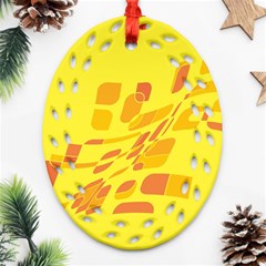 Yellow Abstraction Ornament (oval Filigree)  by Valentinaart