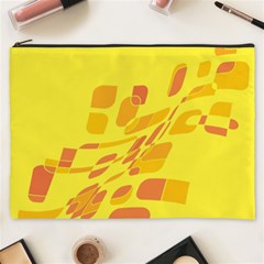 Yellow Abstraction Cosmetic Bag (xxxl)  by Valentinaart