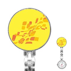 Yellow Abstraction Stainless Steel Nurses Watch by Valentinaart